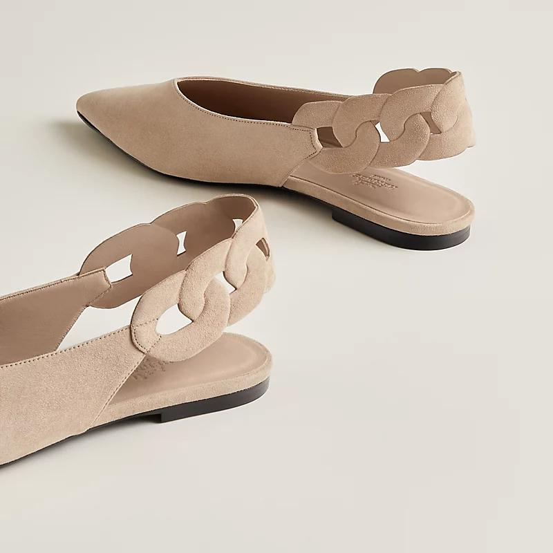 Giày Hermes Gina Ballet Flat Nữ Be